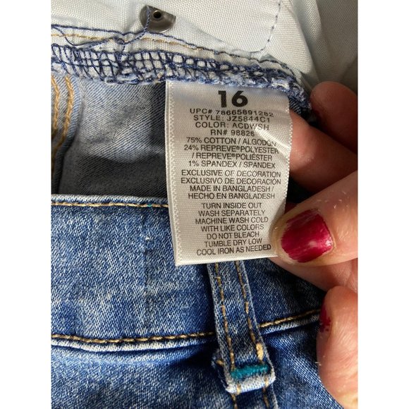 Jordache Bermuda High Rise Shorts Girls Size 16 Multicolor Stars Be Happy - Picture 7 of 12